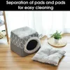 Cat Beds Furniture Warm Pet Dog Bed Soft Nest Dual Use Sleeping Pad Winter Cozy Kennel For Small Dogs Cats Puppyvaiduryd