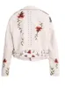 Dames Leer Kunstleer Ftlzz Dames Bloemenprint Borduren Imitatiezacht leren jack Jas Kraag Casual Pu Motor Zwart Punk Bovenkleding 231129