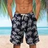 Heren shorts marineblauwe heren zwempak mannen zomer geprinte korte broek losse casual mode bord voor zwart met zakken