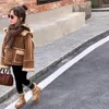 Piumino Ragazza Bambini Pelle scamosciata Autunno e Inverno Stile coreano Pelliccia spessa Biker integrato con pile su entrambi i lati 231129