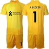 Bramkarz drużyny klubowej GK Youth Alisson Becker Jerseys 1 Soccer Set Bramkarz Long Sleeve 13 Adrian 25 Pepe Reina 22 Simon Mignolet Football Kits Zestawy 22/23 Child Liwupu