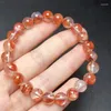 Link Armbanden Natuurlijke Rode Vuurkwarts Hematoid Armband Sieraden Voor Vrouw Man Fengshui Genezing Rijkdom Kralen Kristal Gift 1pcs 8MM