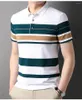 Polo da uomo Grado superiore Processo tinto in filo Designer di marca Polo estiva per uomo Striped Manica corta Casual Top Moda Abbigliamento