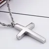 Hänge halsband koreansk version av Christian Titanium Steel Smooth Cross Men smycken