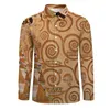 Camisas casuais masculinas Gustav Klimt Camisa Homem Men Victorian Art Nouveau Spring Street Style Design Blousis