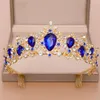 Nouvelle couronne de mariée, diadème en cristal vert bleu rouge pour mariage, accessoires de cheveux, couvre-chef de mariée, bijoux de cheveux pour femmes 242y