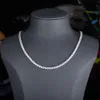 Colar de diamante cultivado em laboratório de luxo moda S925 prata esterlina 18K colar de diamante de ouro sólido tênis