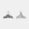 Pendanthalsband 10st Tibetan Silver Fish Whale Tail Charms med snidat mönster för halsbandsarmband DIY -smycken som tillverkar tillbehör