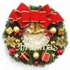 Decorative Flowers 30cm Merry Christmas Garland Wreath Decor Wall Door Hanging Ornaments Xmas Pendant Decorations