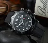 2023 2024 Yeni Marka Orijinal İş Erkekler Paneraiss Omegas Watches Klasik Yuvarlak Case Quartz Watch Wristwatch Saat Erkek Saat Kauçuk İzle Band Ome-01