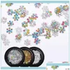 Nail Glitter Nail Art Salon Health Beauty Glitter Christmas Snowflake Holographicss Sequins Glitters Gold Metal Slices H7Xat Drop Deli Dhqiv