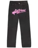 Dames jeans 2023 Harajuku mode punk rock brede voet broek streetwear y2k hiphop badfriend brief printen baggy zwarte broek 231129