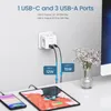 Strömremsor Förlängningssladdar Surge Protectors Lencent EU Plug Strip med 3 AC Outlets USB -laddningsportar 1 Typ C 5V 24A Adapter 7in1 Socket OnOff Switch 231130