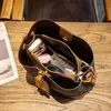 브랜드 럭셔리 디자인 빈티지 버킷 가방 2023women 's Fashion Retro Style One Shoulder Crossbody Bags 인쇄 컬러 핸드백 2106