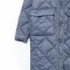 Женские пуховые парки, осенне-зимнее синее модное универсальное утепленное хлопковое пальто средней длины с длинными рукавами с капюшоном 231129