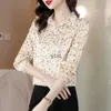 Frauen Blusen Shirts 2023 Mode für Frauen Elegante Blumen Gedruckt Neue Luxus Grundlegende Tops Vintage Weibliche Cloingyolq