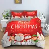 Conjuntos de cama Conjunto de cama de Natal 3D Impresso Papai Noel Duvet Cover Set King Queen Single Double Size Kids Bedding Set Sem Folha de Cama 231129