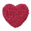 Kunstblumen-Grün, 18 cm, Rose, Stimmungstagsgeschenk für Freundin, komplette rote PE-Herzform, Hochzeits-/Geburtstagsgeschenk 231130