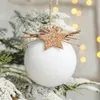 パーティーデコレーション8cmホワイトクリスマスボールスノーフライクウォータードロップベルツリーハンギングペンダント装飾装飾ギフトB3Z4
