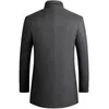 Mélanges de laine pour hommes manteau de laine hommes coton velours épais manteau de laine automne hiver décontracté Long mélange manteau gris à manches longues pardessus mâle grande taille 3xl 231130