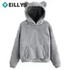 Women's Hoodies Autumn Winter Women Teddy Thick Warm Top Cute Plush Casual Hoodie Long Sleeve Bear Ear Hood Sweatshirt