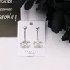 18K Gold Plated Tassel Designer Letters Dangle Stud Long Earring 925 Silver Crystal Geometric Luxury Brand Women Rhinestone Wedding Party Jewerlry Accessories