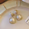 Dos Boucles D'oreilles YAMEGA Mode Coréenne Perle Oreille Clip Sur Pour Femmes Femme Français Vintage Faux Sans Piercing Boucle D'oreille Bijoux De Mariage