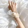 Charm Bracelets Wristband Flower Wedding Bride Bridesmaid Luxury Lace White Ribbon Hand Girls Jewelry Gift