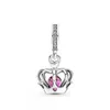 Fahmi Noble et élégant cadenas en forme de coeur double plaque pendentif infini pierre précieuse pendentif femme rose clair fleur de cerisier pendentif