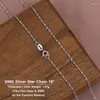 Chains Lo Paulina Real PT990 Sterling Silver Strar Chain Necklace 1.2mm 16"/18" 18K Gold/Rose Gold /Platinum Collar For Woman