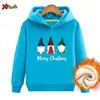 Family Matching Outfits Christmas Family Hoodie Warm Winter Children Clothing Pullover Plus Velvet Sweater Adult Kids Clothes Matching Couple Outfits 231129