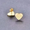 Klasyczne złote kolczyki w kształcie serca paczka kołnierzowa Pakiet tytanowy stal 10 mm grubość perforowana biżuteria akcesoria para prezentów świątecznych