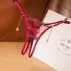 Sexy kostuum wimper kant parel slipje open kruis sexy lingerie mesh stof transparante slip erotisch ondergoed vrouwen hanger roze string