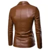 Mens Leather Faux Spring Autumn Fashion Lapel Dress Suit Coat Male Business Casual Pu Blazers Jacket 231129