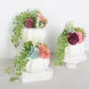 Flores decorativas Decoração artificial de bens de abóbora branca para a sala de jantar Simulação de outono suculento cacto em vaso de Halloween