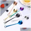 Party Favor Love Heart Shaped Spoon Colorf Ice Cream Coffee Tea Stir Spoons For Wedding Supplies Kitchen Accessories Drop Delivery H Dhg8L