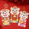 Emballage cadeau 3 pièces enveloppes rouges chinoises 2023 année du tigre paquets d'argent chanceux paquet de fête du printemps