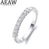 AEAW 14k or blanc 0 25ctw 2mm DF coupe ronde fiançailles mariage Moissanite laboratoire cultivé diamant bague pour femmes Y01222316