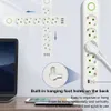 Strömremsor Förlängningssladdar Surge Protectors EU Plug Strip med 3 USB -portar Cord Socket Network Filter Rund Pin AC Outlet 2500W Elektrisk laddningsadapter 231130