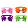 Dog Collars 5Pcs Collar Bright Color Cat Soft Polka Dot Pattern Pet Bowknot Neck Strap Accessories