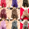 Fingerlösa handskar hirigin läder pekskärm mjuk varma vinter kvinnor smsar aktiv för smartphone