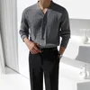 Suéteres masculinos 2023 solto casual malhas moda tendência cardigan com decote em v camisola de lã vintage de alta qualidade azul/cinza casacos