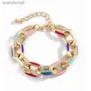 Designerarmband Lacteo Bohemian Colorful Painted Aluminium Chain Charm Armband smycken för kvinnor mode trendig tvärarmband