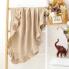 Blanket Swaddling Muslin Swaddle Crinkle Cotton Gauze Ruffle Baby Burp Cloths Throw Diapers Babi Bath Towel 231128