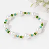 Colliers de perles d'espacement en cristal brillant, 10mm, Bracelets porte-bonheur, couleur or, bijoux de fête Vintage pour femmes