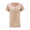 Women's Blouses Cotton Linen Blouse Women's 2023 Summer Short Sleeve Kaftan Baggy Button Solid Casual Tunic Top Ladies Plus Size