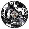 Studio Ghibli Totoro Wall Clock Cartoon My Neanver Totoro Vinyl Record Clocks Wall Watch Home Decor Christmas Gift for Children Y206T