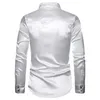 Men's Casual Shirts Long Sleeve Wedding Dress Shirt Men Soft Comfortable Shine Business Shirt For Men England Style Sequin Formal Shirt Men Tops 231129