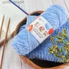 Yarn 100g/Roll Velvet Yarn Polter Blended Cotton Chenille Crochet Knitting Yarn Soft Baby Yarn Thread Thick Scarf DIY Hand-Knitted L231130