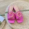 Женские сандалии на низких каблуках Dermis Slide Designer Sandal Platform Slipper Metal Bugle Shoes Summer шлепанцы с коробкой 35-41